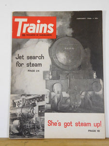 Trains Magazine 1966 January Jet Search for Steam Photo section