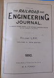 Railroad and Engineering Journal Vol 66 1892 Hard Cover 584 Pages