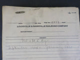 Louisville & Nashville Railroad Company NC&StL Railway September 1914-January 19