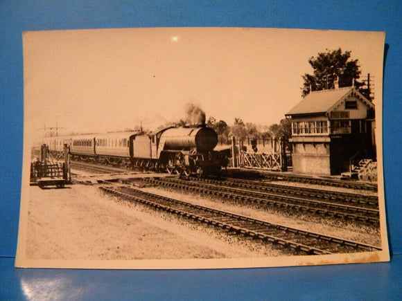 Postcard LNER Northbound express Barwell Level Crossing Golden Arrow