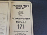 Southern Pacific Employee Timetable #171 Sacramento 1947 July 6