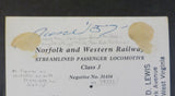 Photo Builder’s Card Norfolk & Western Locomotive #600 N&W