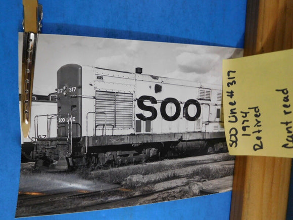PHOTO SOO Line Locomotive #317 Retired from Service 1974 4 5/8 x 7 ½