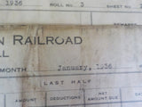 Toledo Peoria & Western Railway Company Payroll 1936