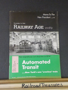 Railway Age 1960 November 14 Weekly Automated transit NYCTA crewless train