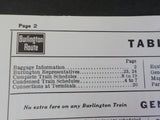 Burlington Route System Public Timetable 1964 May-October