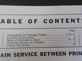 Burlington Route System Public Timetable 1958 November-1959 April