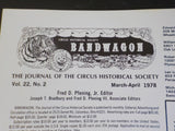 Bandwagon 1978 March April Circus Magazine Cole Bros Sells-Floto 1919 season