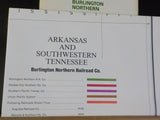 Map Burlington Northern Arkansas State Railroad Map 1983 August +  SW TN