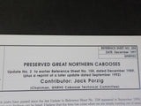 Great Northern Goat Reference Sheet #258  December 1997 Preserved Cabooses