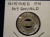 Token OH McDonald Bus Lines Girard Ohio #335B Good for 15 cent fare
