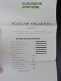 Map Burlington Northern Oklahoma State Railroad Map 1983 August