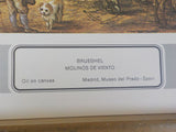 Renaissance Lithographic Print Brueghel Molinos de Viento Lithographic