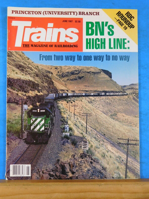 Trains Magazine 1987 June BN High Line Princeton University branch RDC Roundup