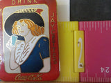 Jaycees Mississippi Drink Coca-Cola Red haired lady blue dress glass     PIN