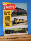 Trains Magazine 1974 January Diesels for 74 by make model commuter yard freight