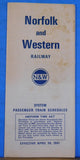 Norfolk and Western Railway System Passenger Timetable 1967 April 30