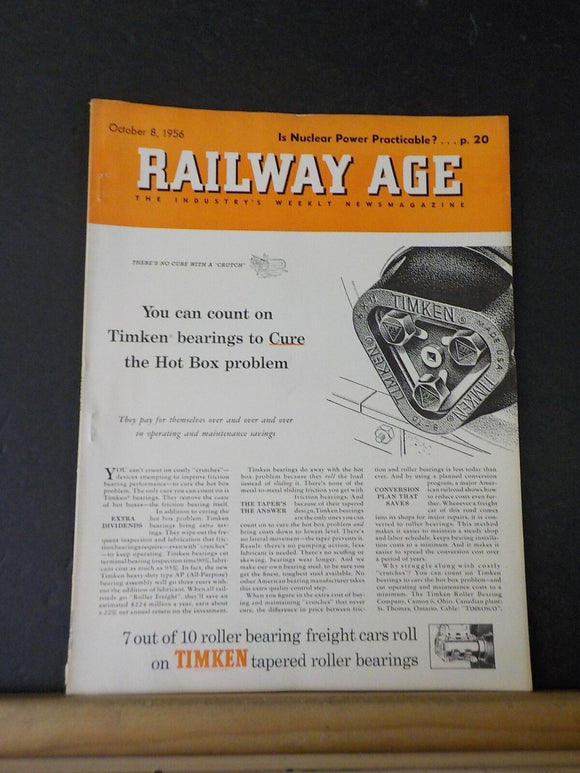 Railway Age 1956 October 8 Is nuclear power practicable Reclaiming old ballast