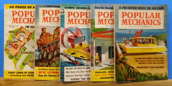 Popular Mechanics Magazine Lot of (5) Issues 1960