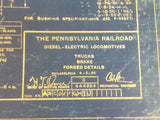 Blueprint PRR Diesel-Electric Locomotives Trucks Brake Forged details  444864