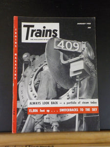 Trains Magazine 1955 January Always Look Back Portfolio of steam SAL Pickering L