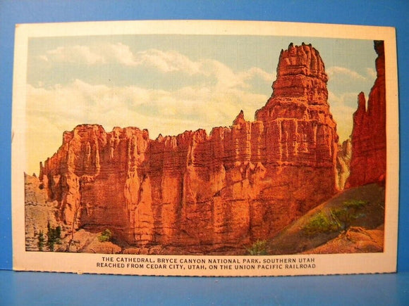 Postcard Cathedral Bryce Canyon National Park Utah Union Pacific Railroad