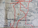 Map Tri-State Trolley Map Boston & Northern Old Colony 1907
