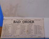 Reading Company Billing Repair Card Lot #3 (16) Cards Reading Lines