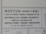 Map Boston 1961 Metropolitan Transit Authority
