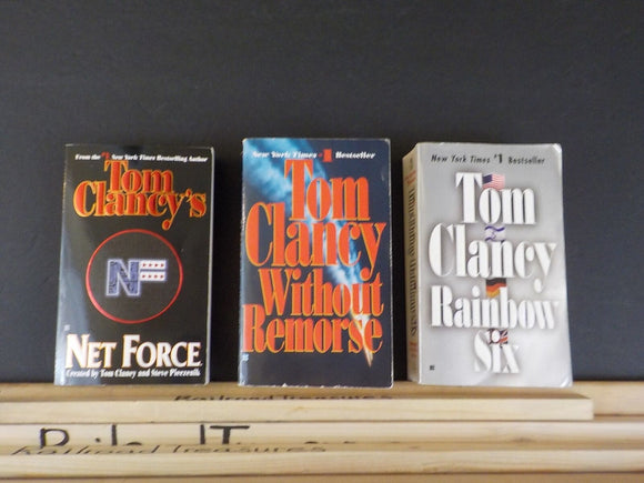 Tom Clancy Lot of 3 paperbacks Rainbox Six Net Force Without Remorse