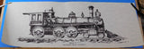 Print Ten Wheeled Freight Locomotive Pen Drawing Copy 26 x 10 Eureka