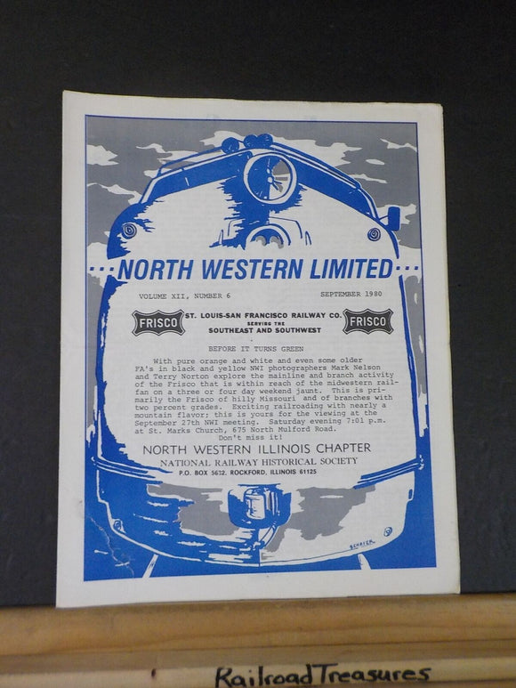Northwestern Limited Vol 12 #6 September 1980 North Western Illinois Railway His