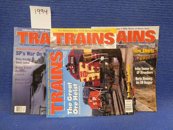 Trains Magazine Complete Year 1994  12 issues