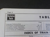 Burlington Route System Public Timetable 1957 May-October