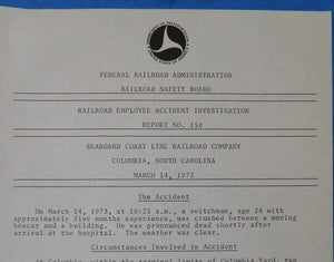 Railroad Employee Accident Investigation Report #150 Seaboard Coast Line SCL