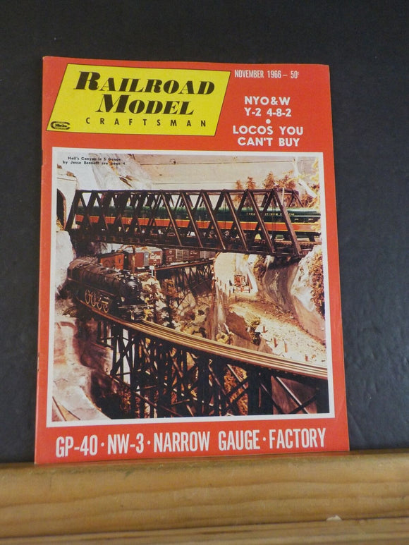 Railroad Model Craftsman Magazine 1966 November RMC NYO&W Y-2 4-8-2 Locos you cn