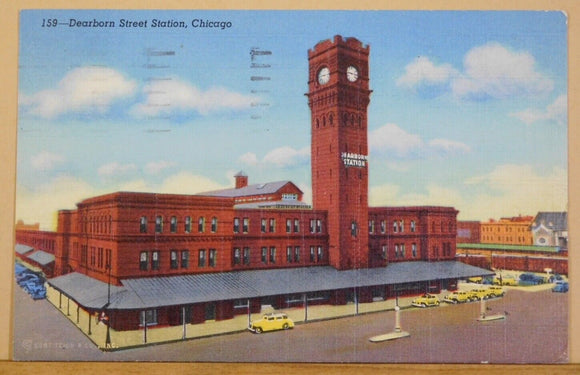 Postcard Dearborn Street Station Chicago IL Card #159Postmarked 1951
