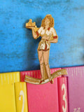 Jaycees Mississpii Jaycettes Girl in white Coke shorts top w/ serving tray pin
