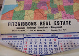 Map New York State with calendar 1970 Thomas D. Murphy Co. 31 x 30