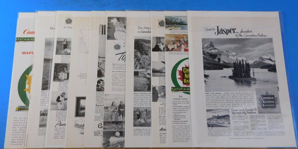 Ads Canadian National Ry Lot #7 Advertisements from Various Magazines (10)