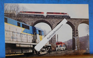 Postcard Starrucca Viaduct Lanesboro, PA D&H Erie Lackawanna Bicentennial locos