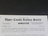 Upper Canada Railway Society Newsletter #106 November 1954 Eastern Canada observ
