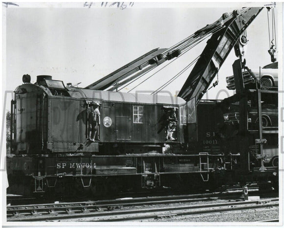 PHOTO Southern Pacific Railroad Big Hook #7014 Roseville California 4x5