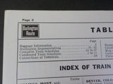 Burlington Route System Public Timetable 1959 November-1960 April
