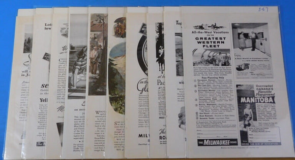 Ads Milwaukee Road Lot #1 Advertisements from various magazines (10)