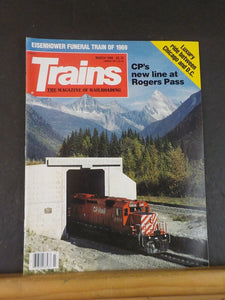 Trains Magazine 1990 March CPs new line at Rogers Pass Eisenhower Funeral train