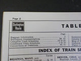 Burlington Route System Public Timetable 1957 November-1958 April