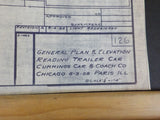 Blueprint Reading General Plan & Elevation Trailer Car Cummings Car & Coach