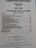 American Railway Engineering Association Bulletin 741 May 1993 Vol 94 AREA