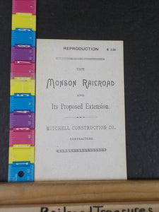 Monson Railroad and Its proposed extension,  REPRODUCTION